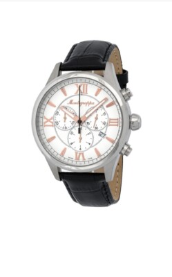 Montegrappa Black Leather Chronograph Watch