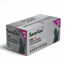 1000 SunnyCare® 8Mil Black Diamond Textured Nitrile Exam Gloves Powder Free  XXL