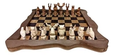 FOREST CROWD Woodland Cabin Chess Set, by DeLeon Collections