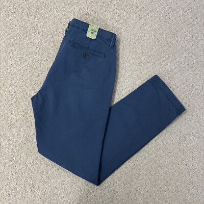 FAT FACE Trousers W36 L32 Smoke Blue Slim Coastal Chino Cotton Classic BNWT