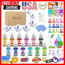 Bath Bomb Mold Kit 12 Pieces with 12 Soap Colorant, Shrink Wrap Bags - Liquid...