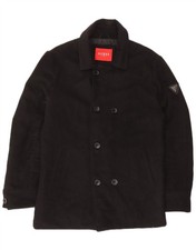 Guess Mens Pea Coat UK 40 Large Black Polyester BK01