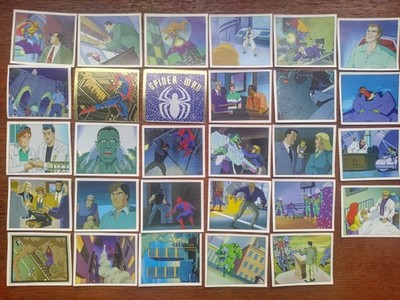 Panini Marvel Spiderman Animated Series Sticker 1995 unbenutzt insgesamt 29