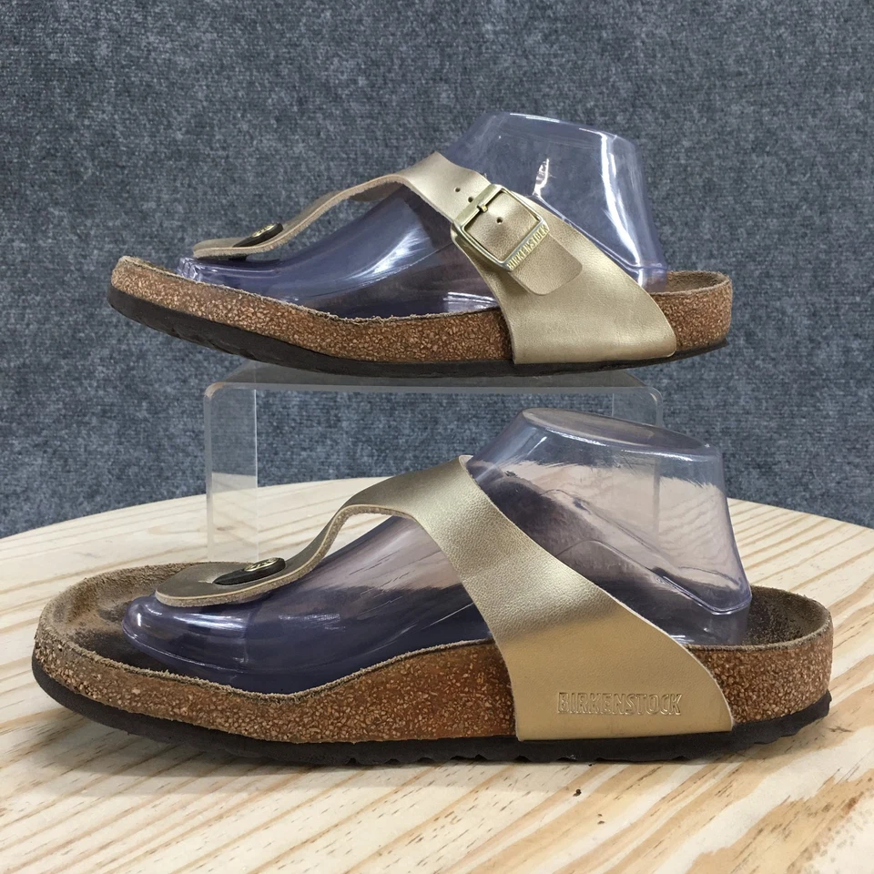 Sandalias Birkenstock Mujer 41 Giza Informales Sin Cordones Tanga Chanclas Cuero Dorado Foto 2 de 4