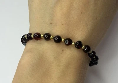 GENUINE Natural BALTIC AMBER Stone Bracelet.Cherry Amber Jewelry Bracelet. - Image 1 of 4