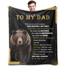To My Dad Blanket Birthday Christmas Gift From Daughter Son Fleece 50x60 In