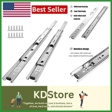 16-Inch Drawer Slides - 100 LB Capacity, Noiseless Full Extension Design