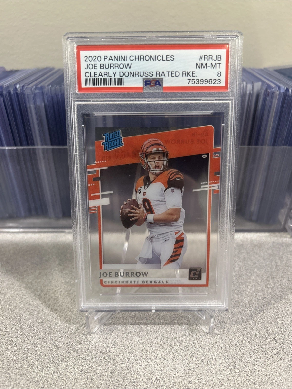 Deal for 2020 Panini Chronicles Clearly Donruss Rated Rookie Joe Burrow (RC) Psa 9 Mint