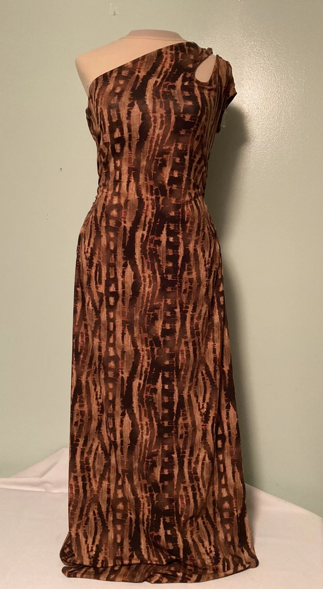 green emerald velvet dress Brown Puffy Sleeves Midi dress-CATO XL / Brown