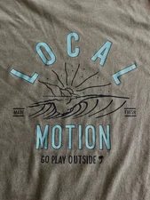 LOCAL MOTION HAWAII WAVE SUNSET GRAPHIC SHORT SLEEVE GREEN T SHIRT SIZE M Medium