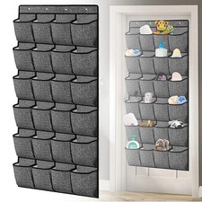 24 Pockets Over Door Hanging Shoe Rack Tidy Storage Holder Hanger Organiser UK