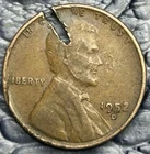 1952-D Lincoln Wheat Cent ~ Ragged Planchet Clip/Rim Burr Error