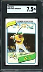 1980 Topps #482 Rickey Henderson RC/Rookie Athletics A's HOF SGC 7.5 NM+