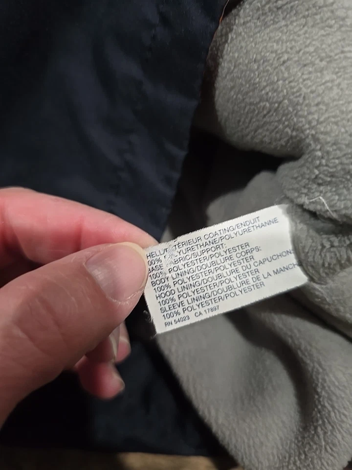 Gap Kids Boys XS Size 4-5 Fleece Lined Rain Jacket Coat Removable Hood Navy Blue - Image 4 of 4