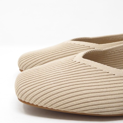 VIVAIA Mujer Margot 2.0 Puntera Cuadrada Corte en V Tejido Ballet Planos Beige Talla 37/6 - Imagen 4 de 9