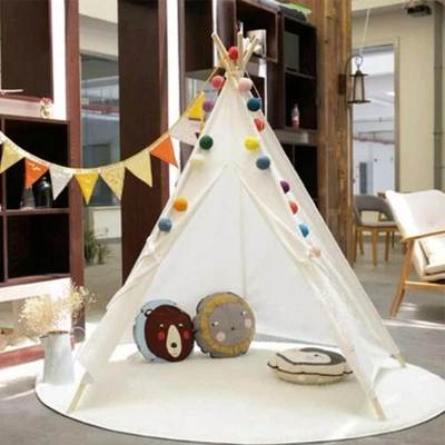 UNBEKANNT Kinder Tipi Zelt aus Baumwolle Indianerzelt Spielzelt für Drinnen Kinderzimmer