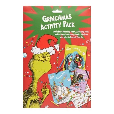 The Grinch Christmas Activity Pack Sticker Book Pencils Xmas Eve Box Filler