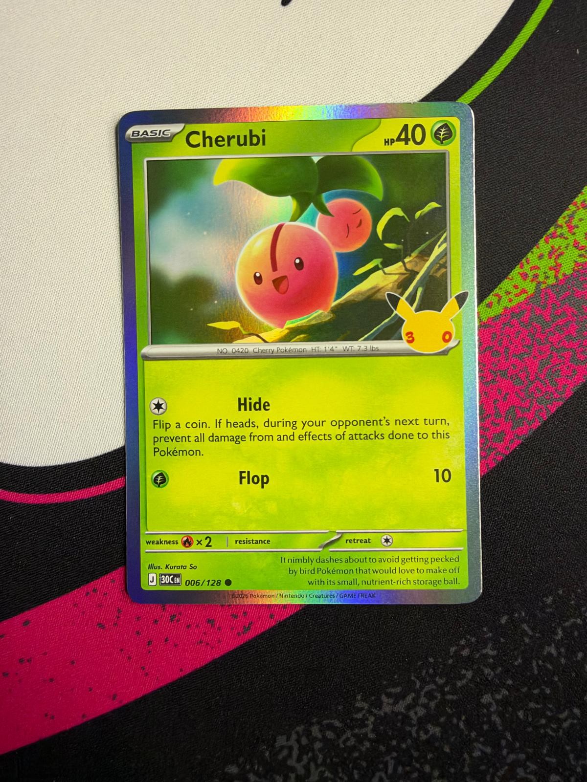 CHERUBI 006/128 ME: 30TH CELEBRATION Holo Common Pokemon