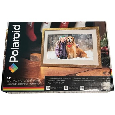Polaroid 10'' High Resolution Digital Brushed Gold Metal Picture Frame PDF-1050G