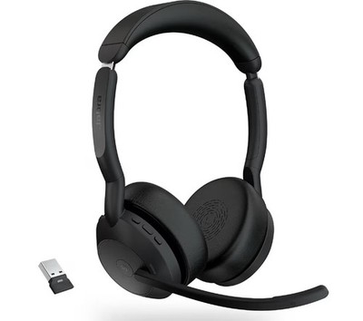 NEW Jabra Evolve2 55 Stereo Wireless Headset w/AirComfort Active Noise Cancela..