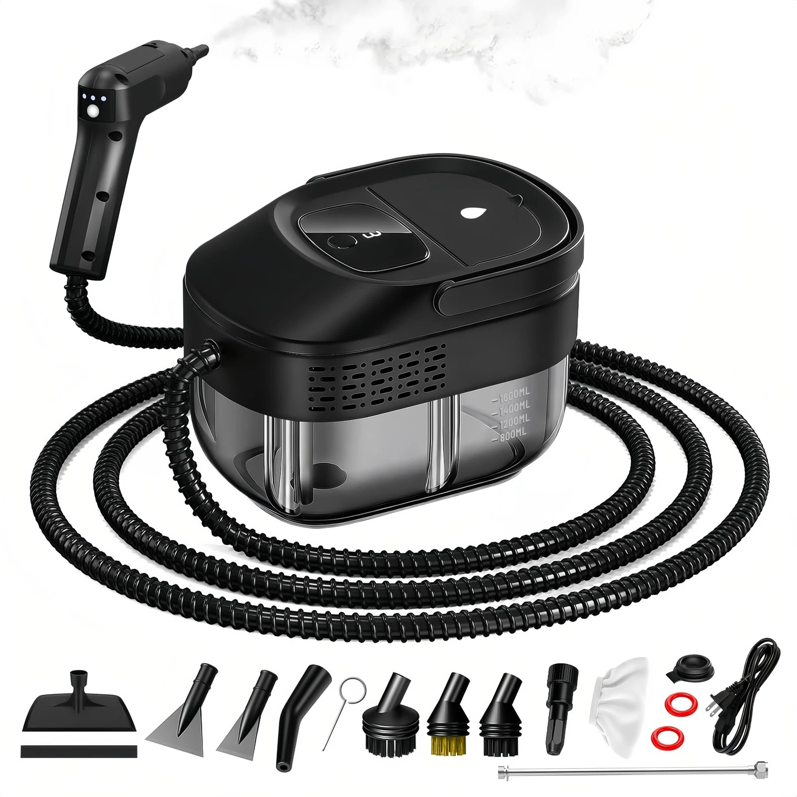 Pressurized Handheld Steam Cleaner 2500W 54oz Large-Capacity Steamer 3-Level