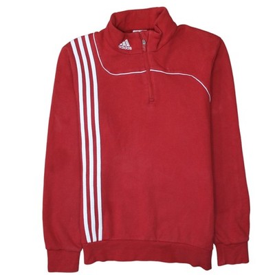 Adidas Herren Sport Sweatshirt rot 1/4 Reißverschluss Größe M Regular Fit