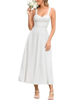 Floral Midi Wedding Guest Dresses for Women 2026 Summer Spring X-Large White  | eBay