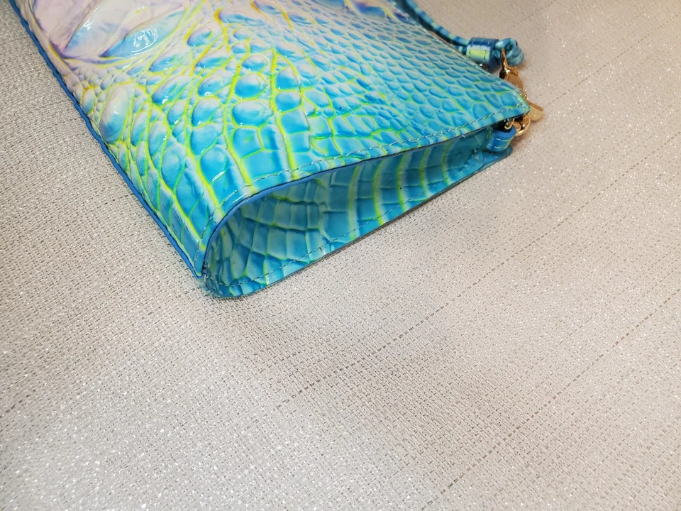 Brahmin Algodón Caramelo Rosa Azul Ombre Margarita Bolso sin asas Muñequera con Ojo Foto 3 de 4