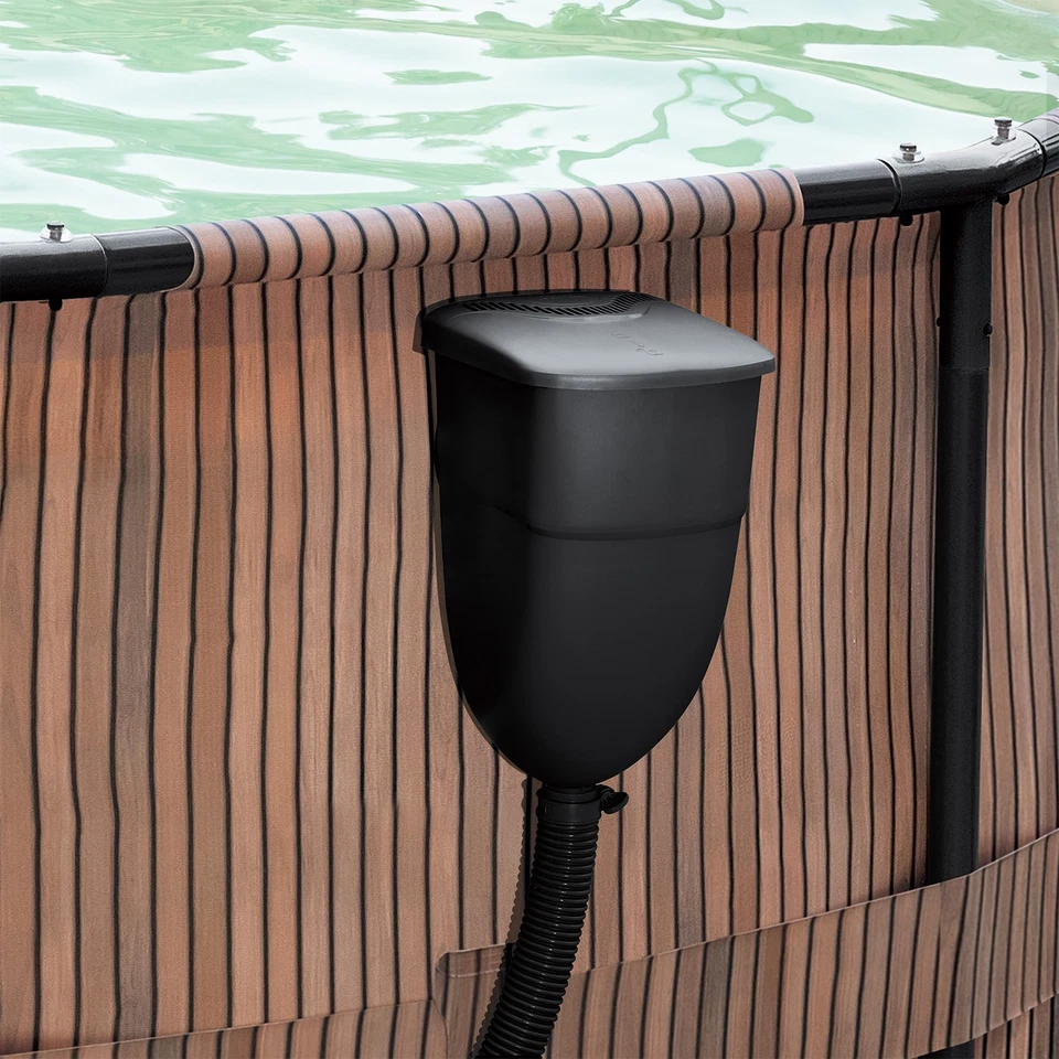 HAF® Frame Pool Aufstellpool Schwimmbecken Rund Holzoptik 366x91 cm ohne Filter - Bild 3 von 4