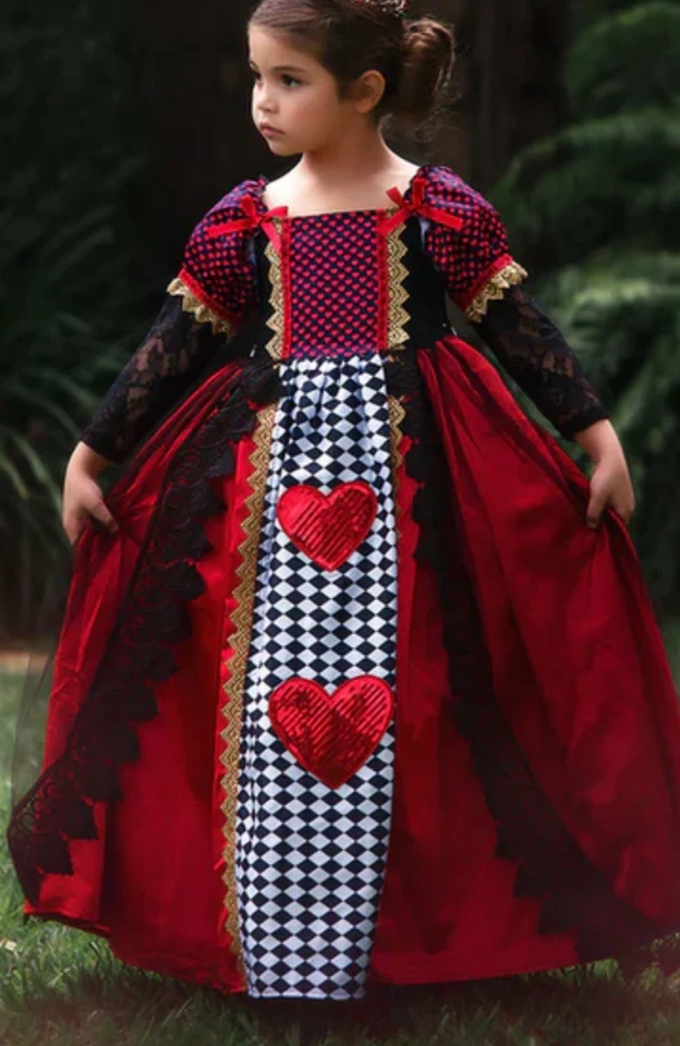 DISFRAZ DE REINA DE CORAZONES Trish Scully 4-5T DISFRAZ MEDIAS SIN PIES CUBIERTAS DE MANOS Foto 2 de 4