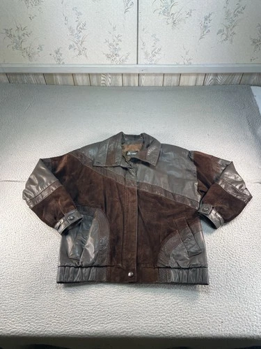 Vintage Comint Leather Bomber Jacket Mens Medium Brown Western Argentina 80s 90s - product listing photo