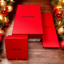 Authentic Ferragamo 3 Pcs Empty  Storage Gift Box w Booklet & Tissue
