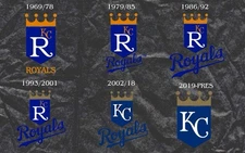 Royals MLB Logo Timeline Poster Art Print Metal Sign 12x8in Vintage  Old