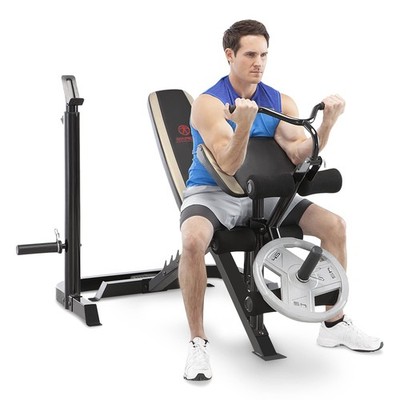 Adjustable Olympic Weight Bench with Leg Developer and Squat Rack MD-879