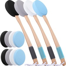 12 Pcs 17 Inches Lotion Applicator for Back, 8 Replaceable Pads with 4 Long H...