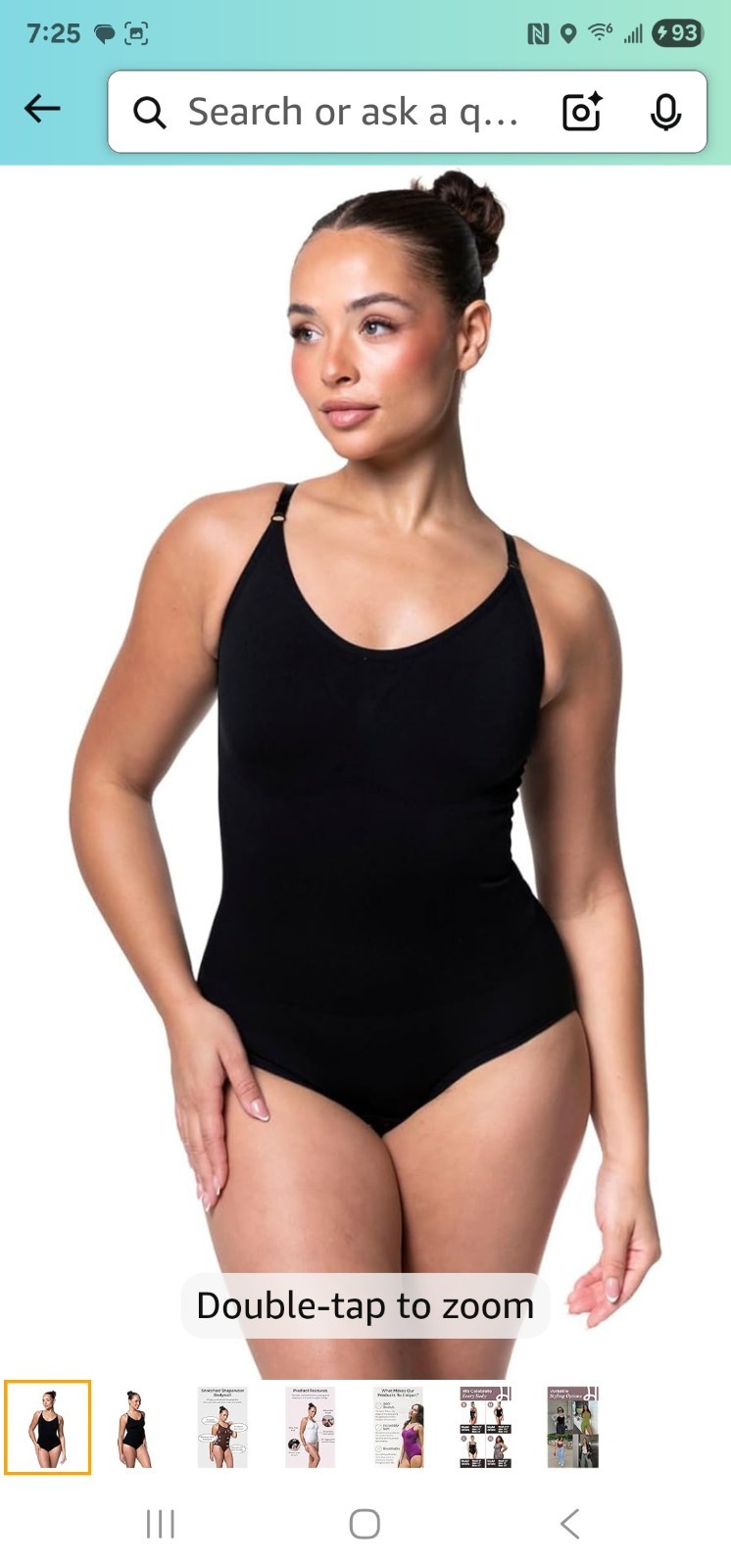 HeyShape Snatched Women's XL Shapewear Bodysuit Tummy Control Body Shaper, Black