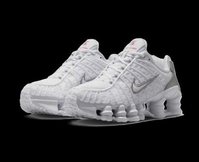 NIKE Shox TL Double White Metallic Silver Running Shoes Sneakers Womens 7.5