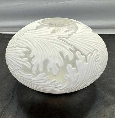 Miri Mara Todi Vase Handmade White Stoneware Carved Texture California Pottery