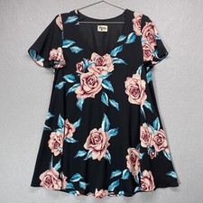 Show Me Your Mumu Dress Small Mini Black Floral Roses Flowy