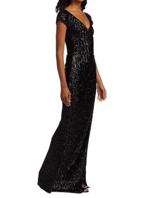 Chiara Boni La Petite RobeSuyai Sequin Cap Sleeve Gown
