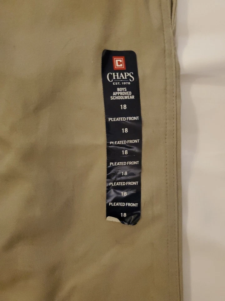 NUEVO CON ETIQUETAS CHAPS Aprobado Ropa Escolar 250 Caqui Uniforme Pantalones Talla 18 Regular 30" Foto 4 de 4