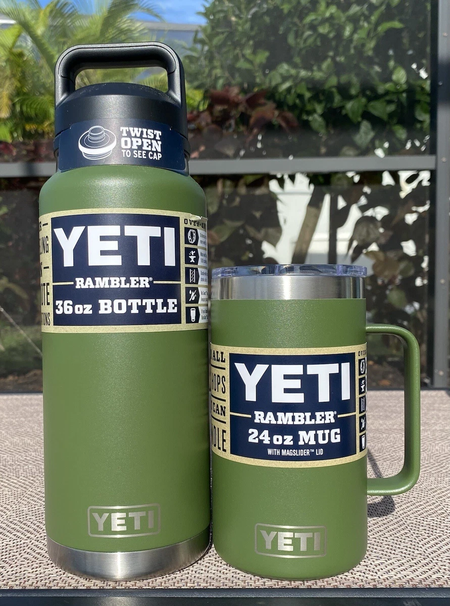 YETI Rambler 36 Oz. Bottle w/Chug Cap Highlands Olive Green Limited Edition