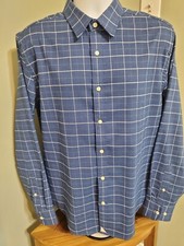 Xx UNTUCKit Shirt Plaid Stretch Long Sleeve Blue Mens XL Extra Large Slim Fit