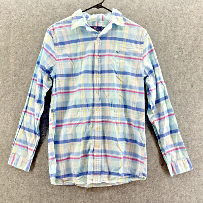 Vineyard Vines Long Sleeve Shirt Boys XL(18)  Blue Pastel Button Up Lightweight