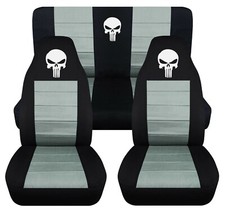 Front And Rear Car Seat Covers Fits Ford F150 Truck 1997 To 2003 Skull Design