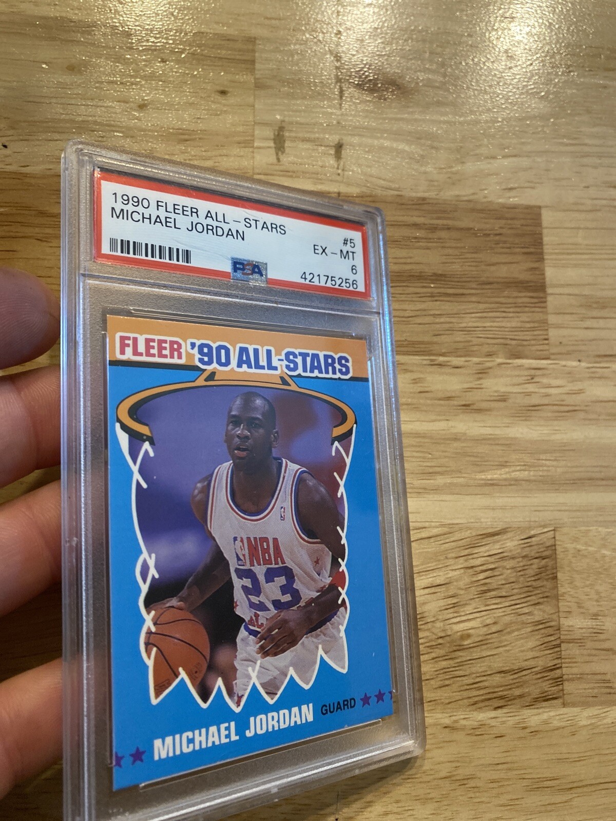Michael Jordan PSA 6 Collector Card Fleer Chicago Bulls Vintage MJ All Star 1990 view 7