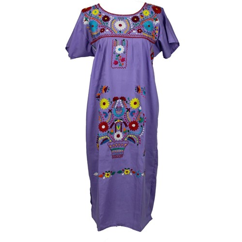 Vestido mexicano bordado túnica campesino de cualquier color XS S M L XL XXL - Imagen 16 de 56