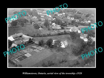 OLD LARGE HISTORIC PHOTO OF WILLIAMSTOWN ONTARIO CANADA AERIAL VIEW 1920 2