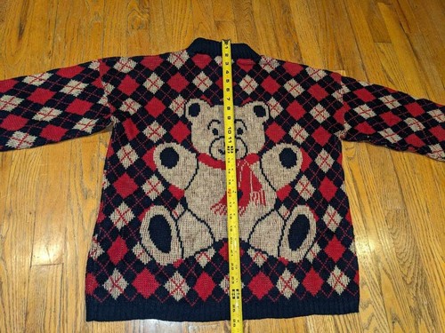 Vintage Adele Knitwear Teddy Bear Holiday Pullover Sweater Women’s Size Medium - Picture 5 of 9