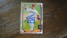 2015 BOWMAN JEREMY RHOADES AUTOGRAPHED BASEBALL CARD